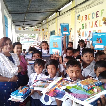 Education kits distributed to schools by Star Cement for enhanced learning.