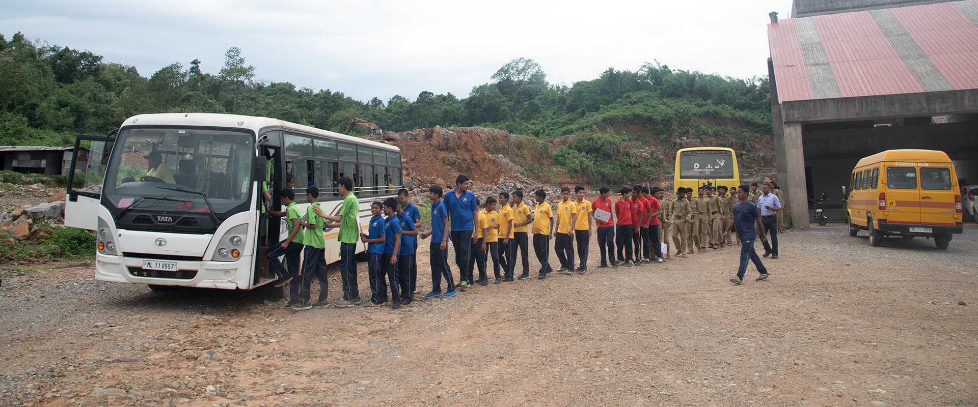 School buses provided by Star Cement, ensuring safe and accessible transportation for students.